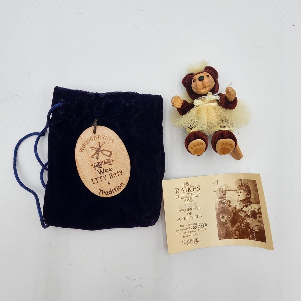 Vintage Robert Raikes Wee Itty Bitty Bear Mine Limited Edition 167/650 COA Rare